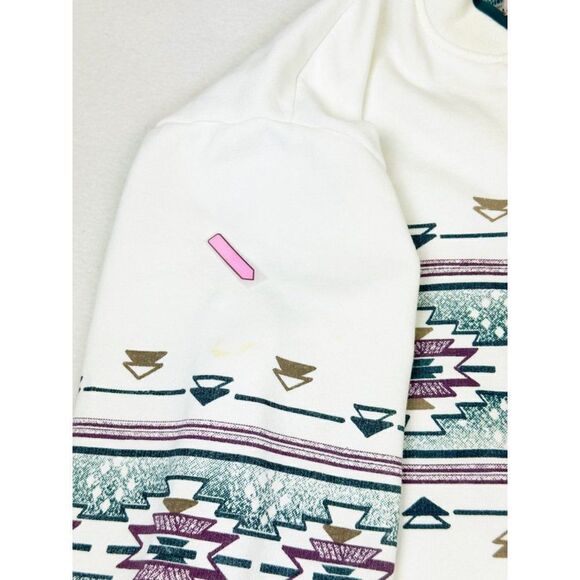 Vintage 90s Art unlimited Cardigan Sweater Sweatshirt Pockets Aztec Print - Picture 7 of 10